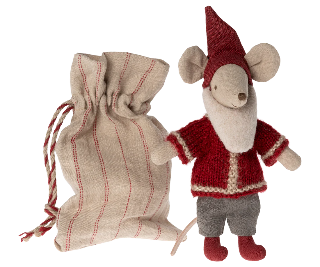 Maileg Kerstman Muis met zak en huisje, Santa Mouse