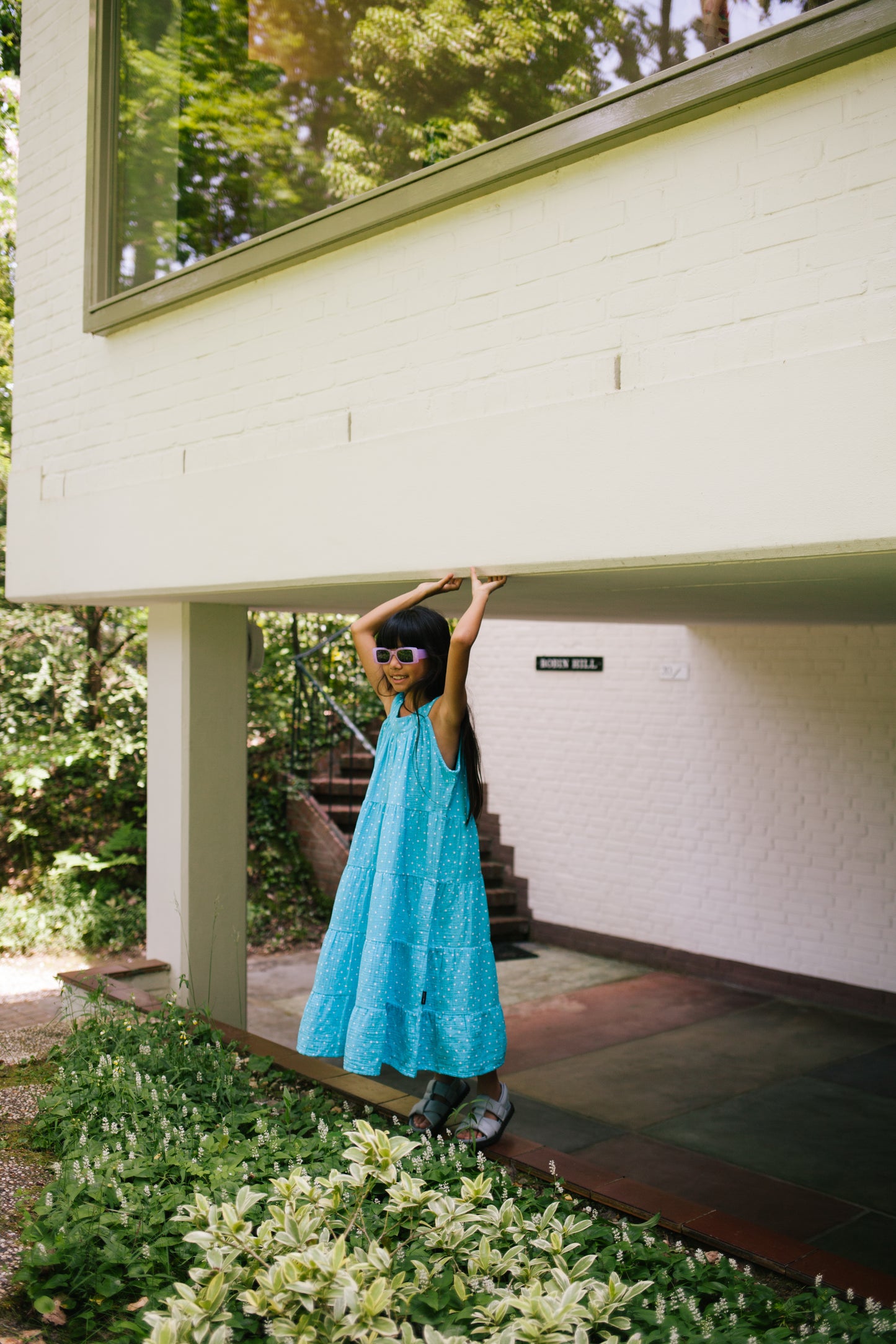 Daily Brat Dolly polka dress splashing blue