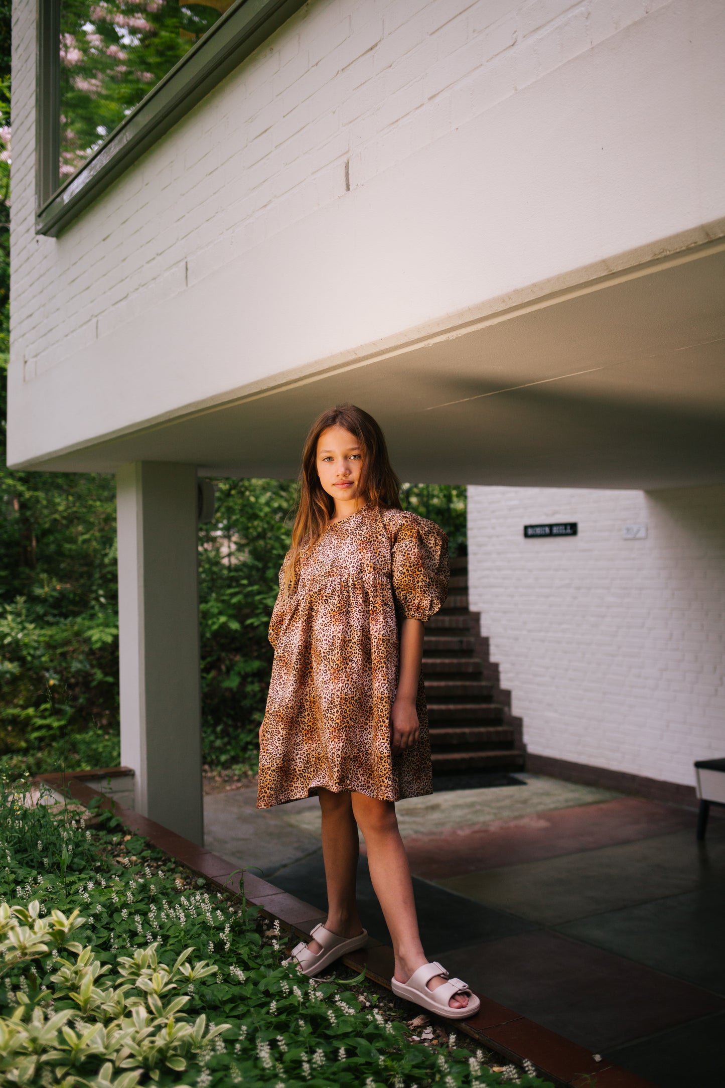 Daily brat Leopard heart dress rufous brown