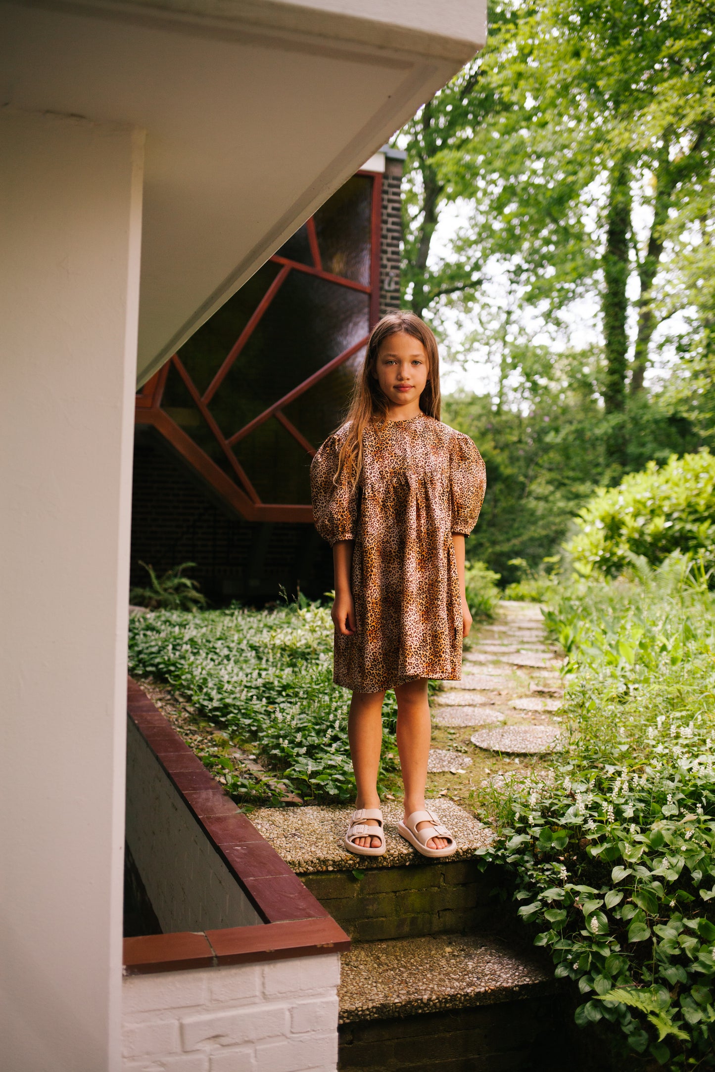 Daily brat Leopard heart dress rufous brown