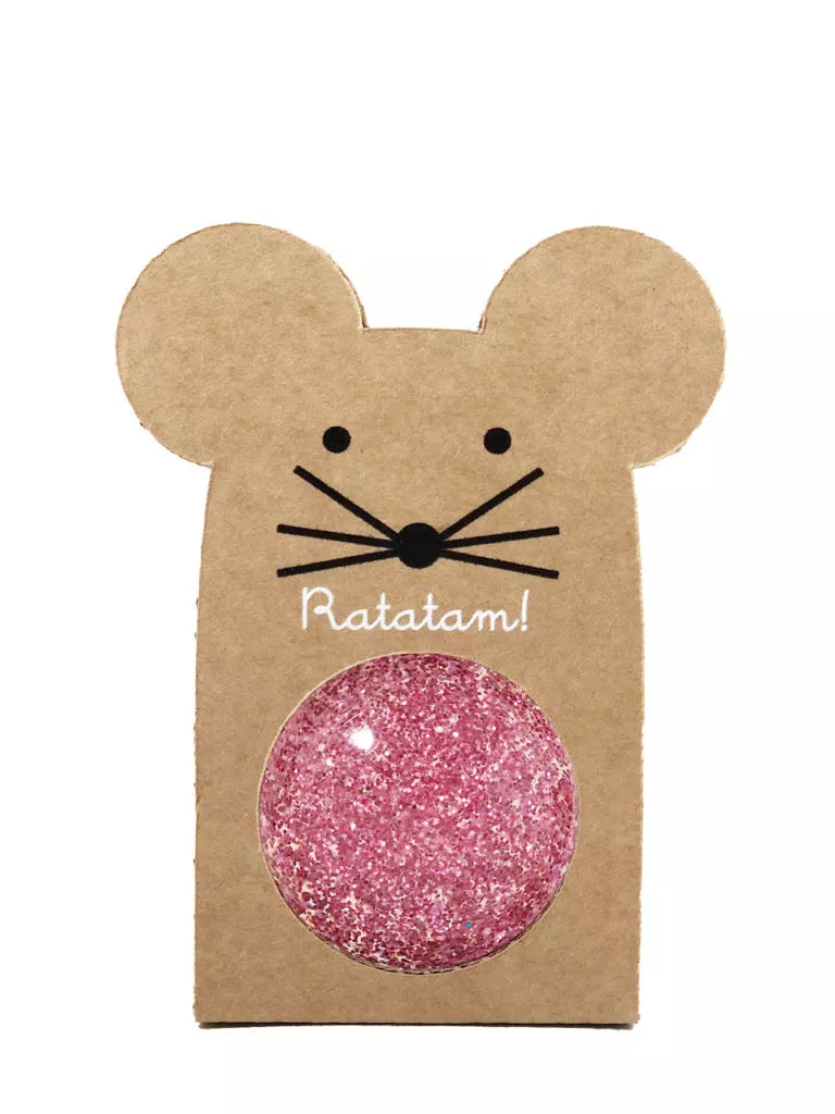 Glitter Mouse Bouncy Ball roze