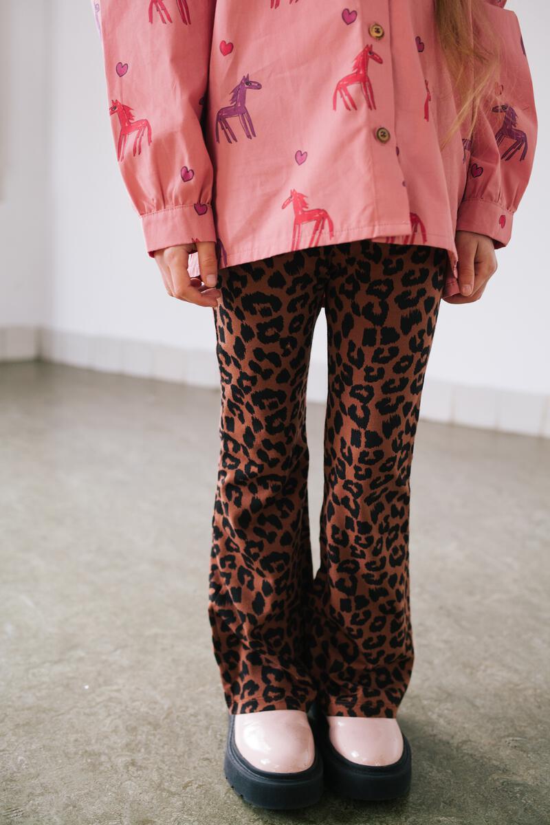 LEOPARD FLARED PANTS HICKORY BROWN (DB1368)