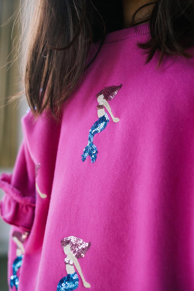 TWINKLE MERMAID SWEATER SNOW PINK