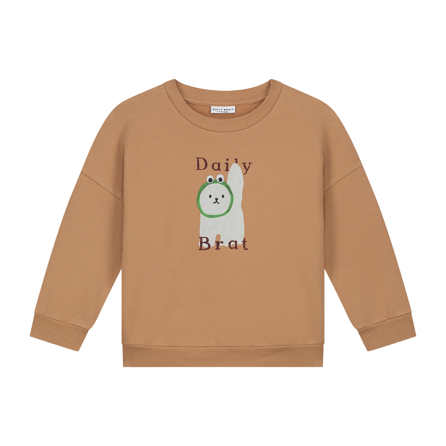 Daily Brat Cosy cat sweater leafy brown