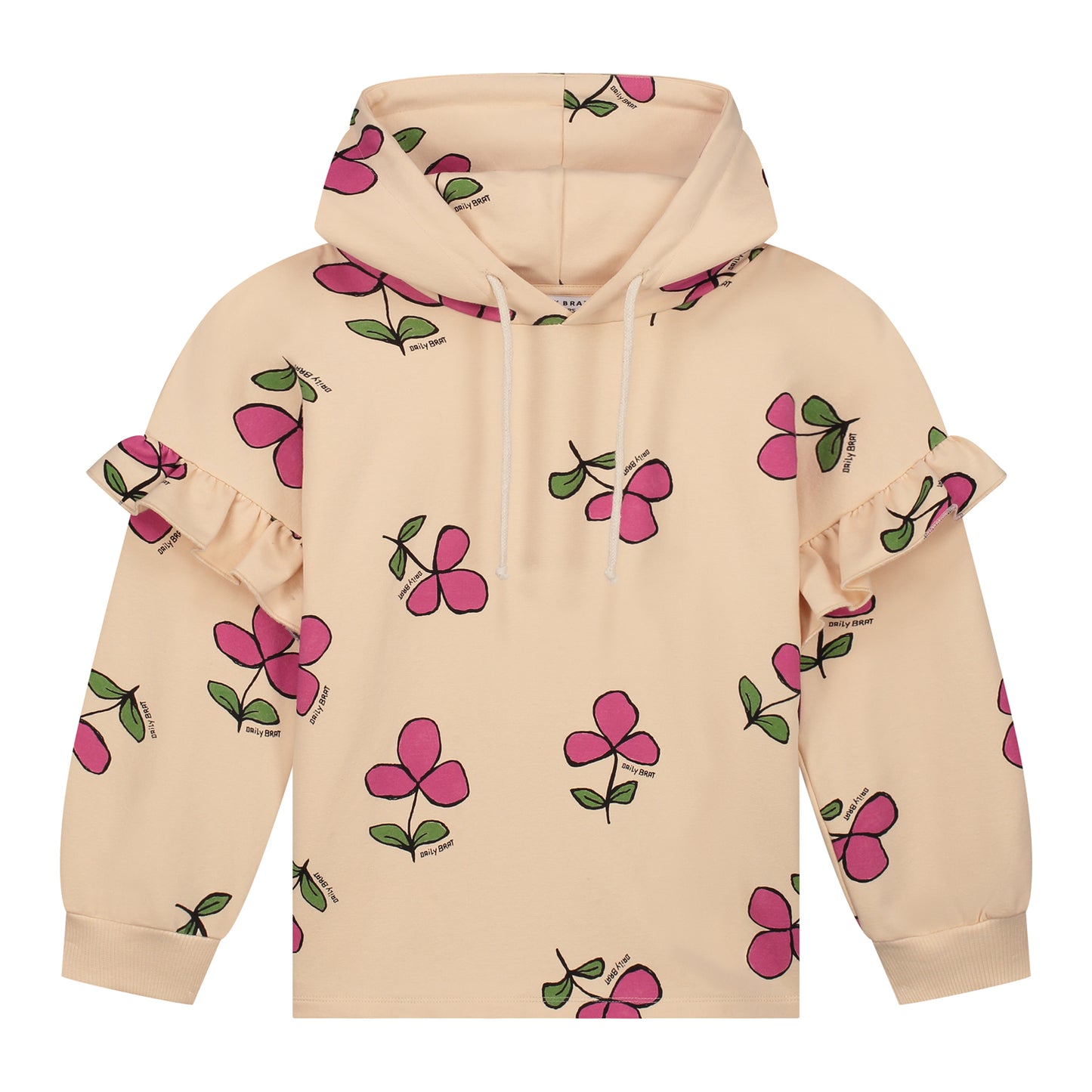 Daily Brat Daily flower hooded sweater sand