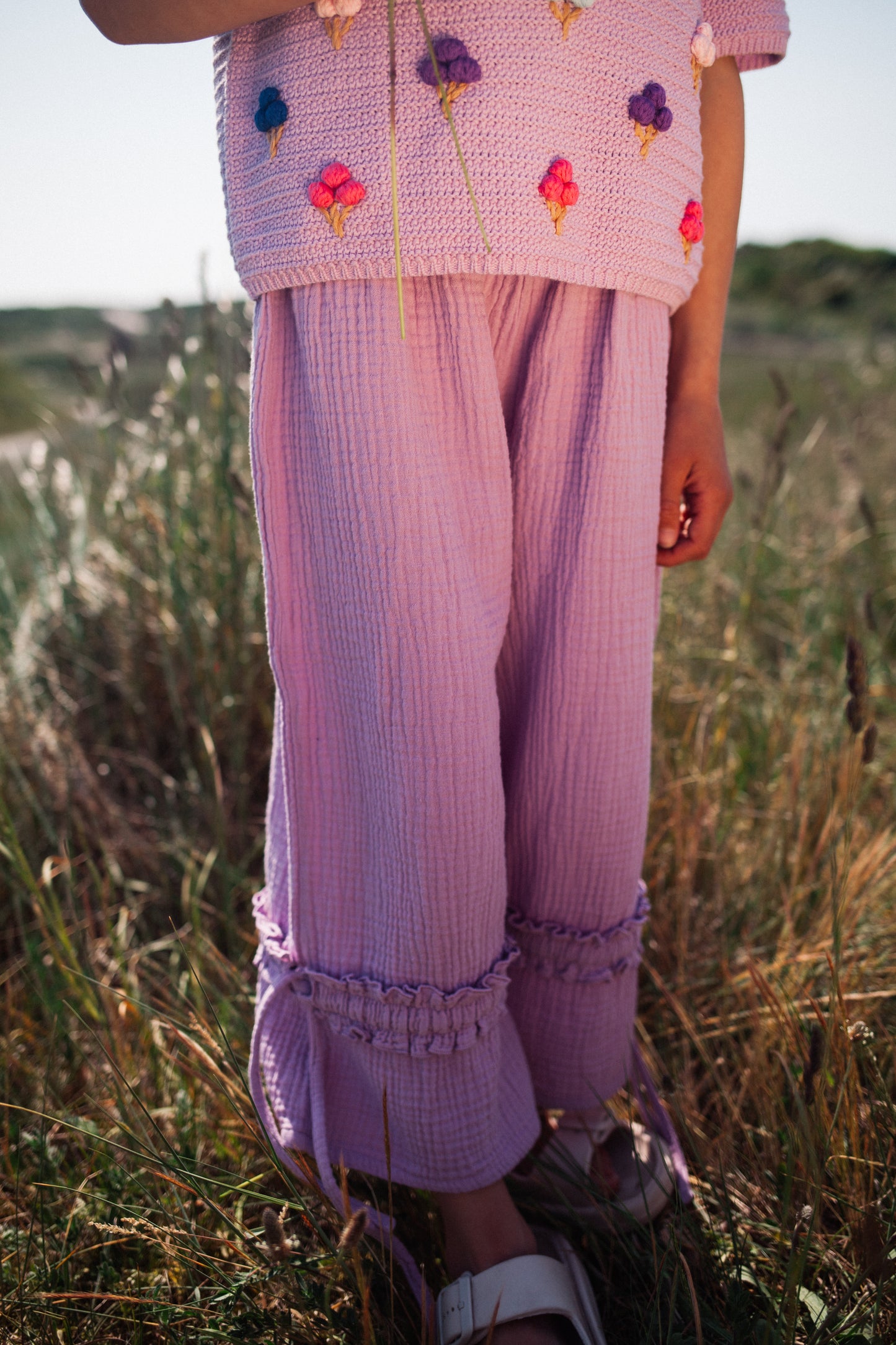 Ada Ruffle pants lavender herb