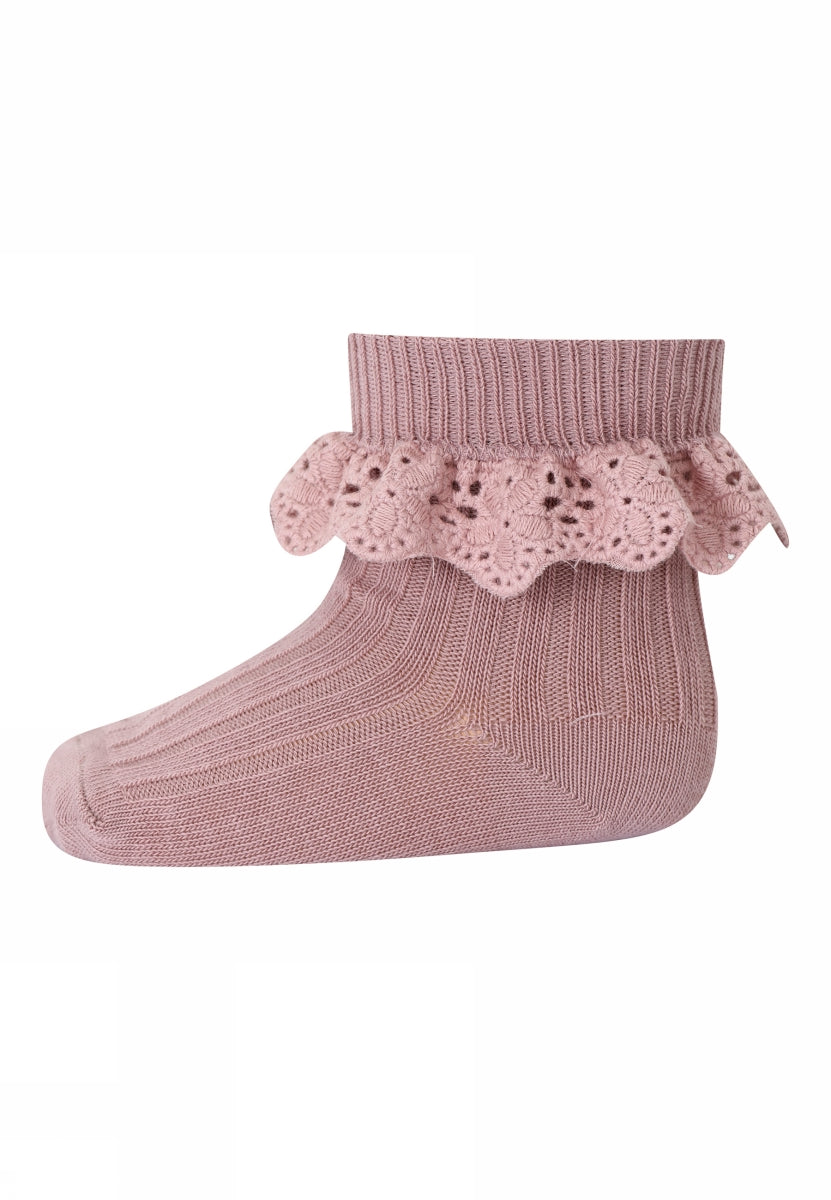 MP Denmark Lisa socks with lace 188 Wood Rose