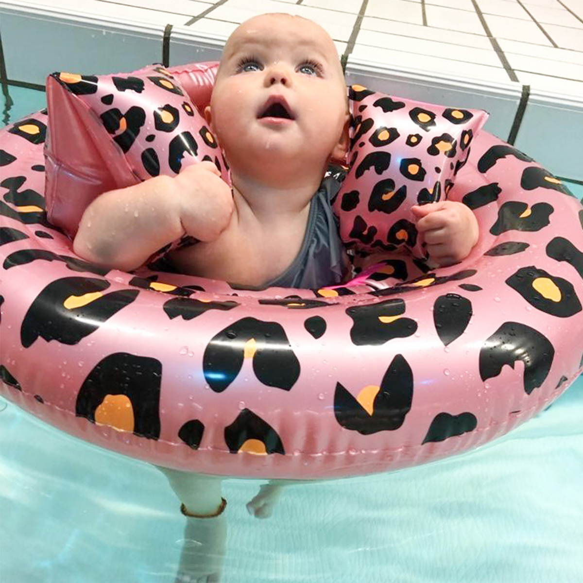 Baby float Rosé goud Panterprint 0-1 jaar2