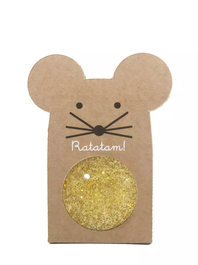 Glitter Mouse Bouncy Ball goud
