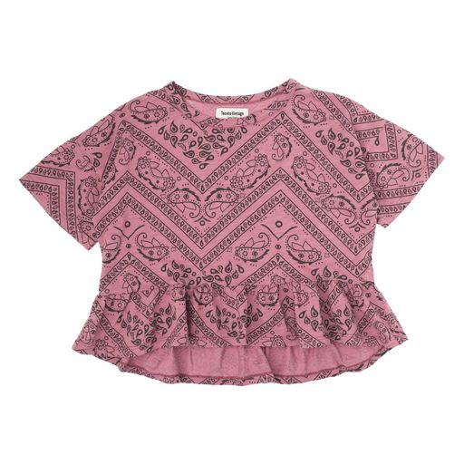     Tocoto Vintage Bandana print frilled shirt pink